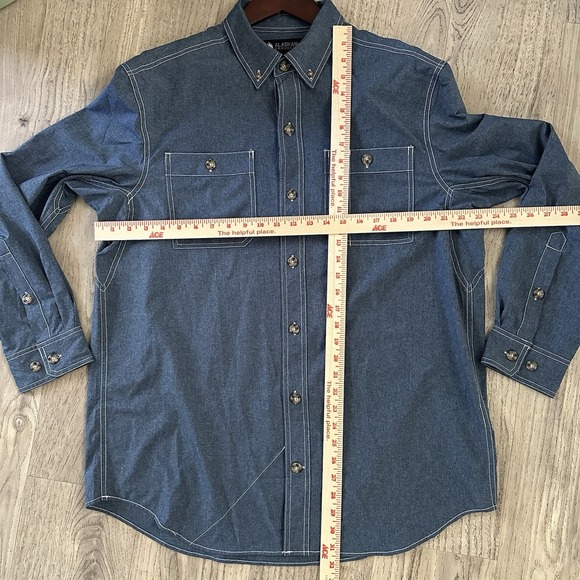 Alaskan Hardgear Shirt‎ Mens L Blue Button Up Performance Stretch Casual - Picture 8 of 9